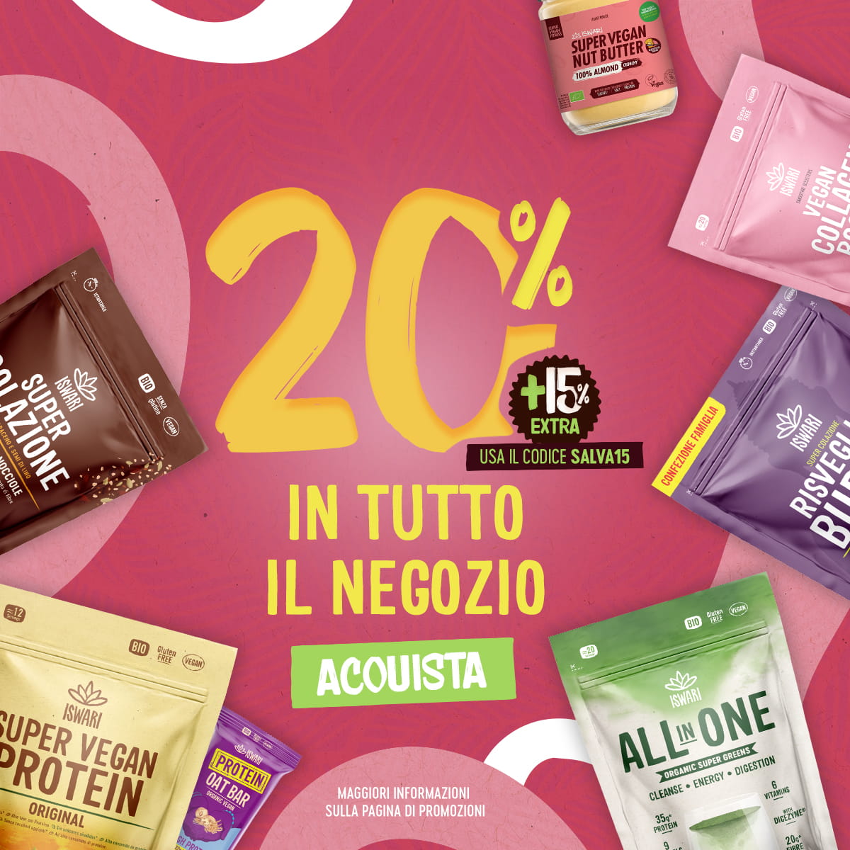 20% di sconto + 15% extra con il coupon (SALVA15)